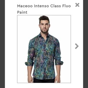 Maceoo designer shirt Italian cotton 2S, Fluo Paint 14 x 33/4